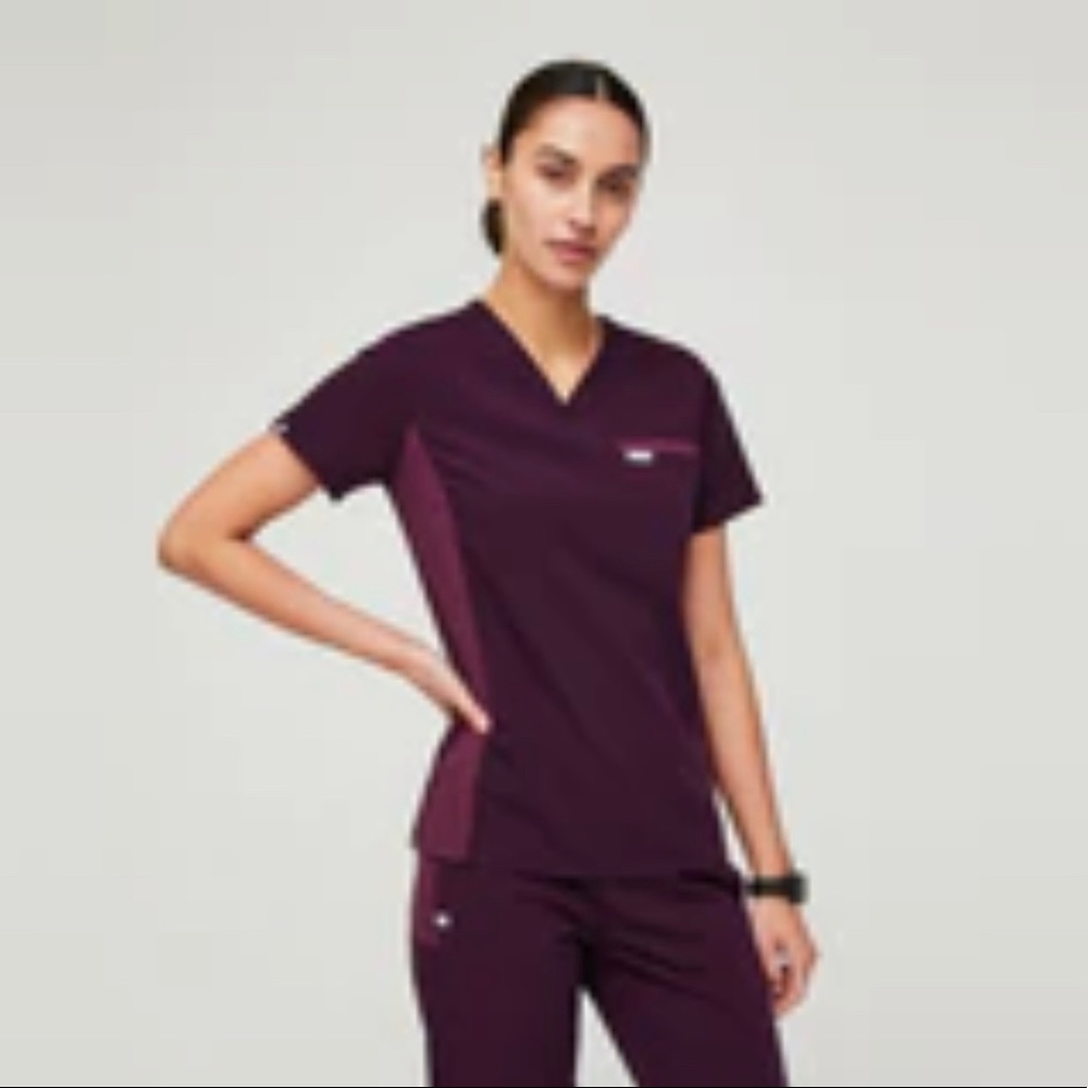 Figs deep purple catrina top and Venice joggers